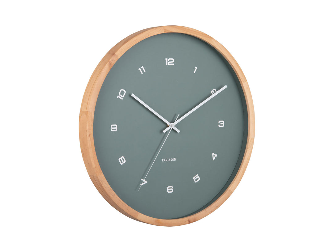 Karlsson Wall clock Modesta light wood jungle green