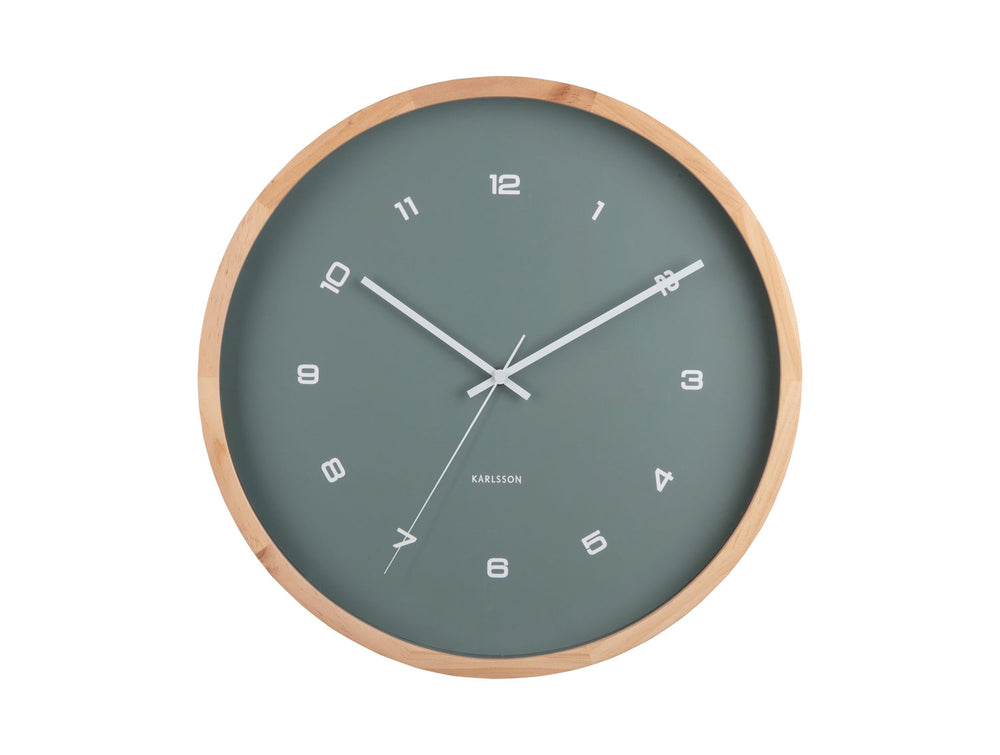 Karlsson Wall clock Modesta light wood jungle green