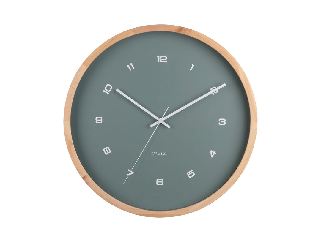 Karlsson Wall clock Modesta light wood jungle green