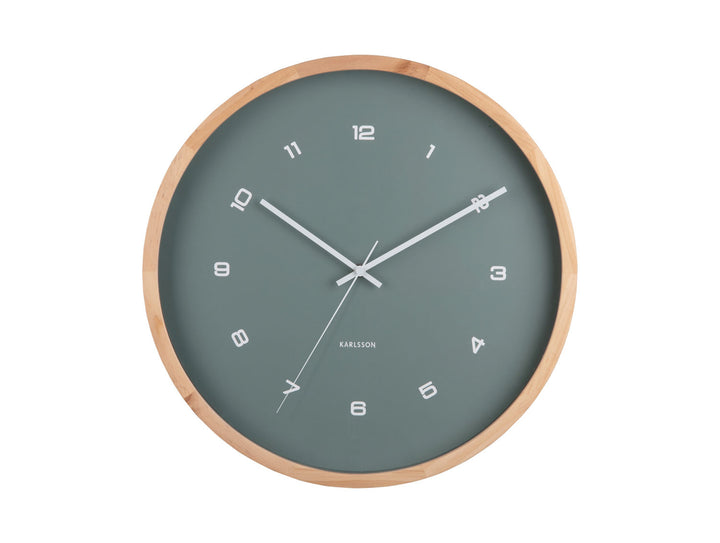 Karlsson Wall clock Modesta light wood jungle green