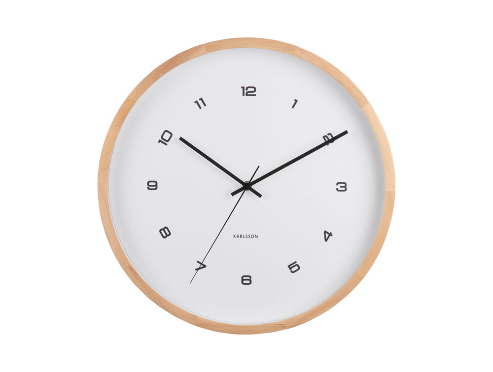 Karlsson Wall clock Modesta light wood white