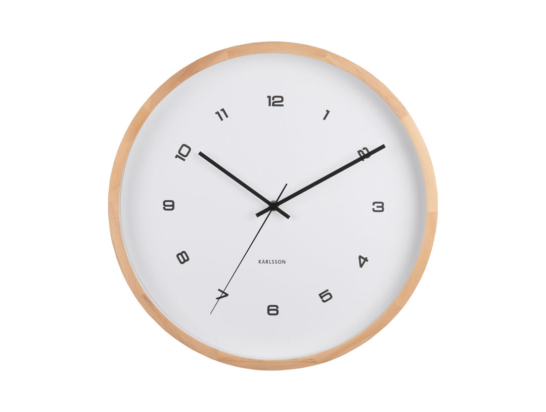 Karlsson Wall clock Modesta light wood white