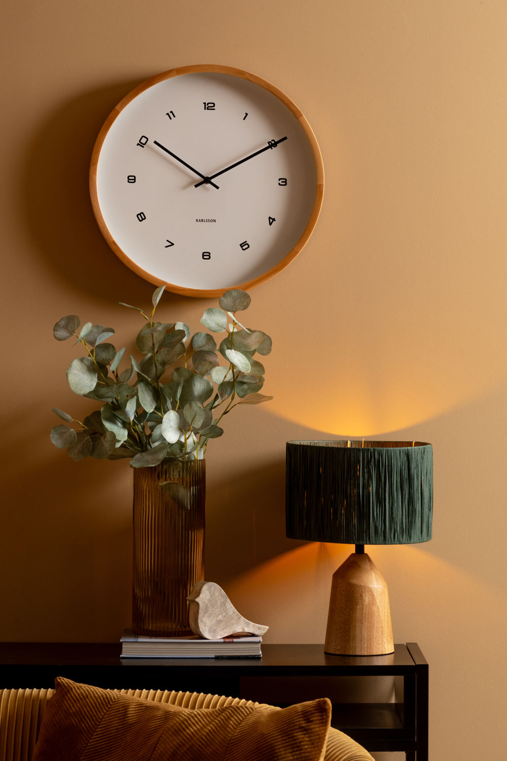 Karlsson Wall clock Modesta light wood white