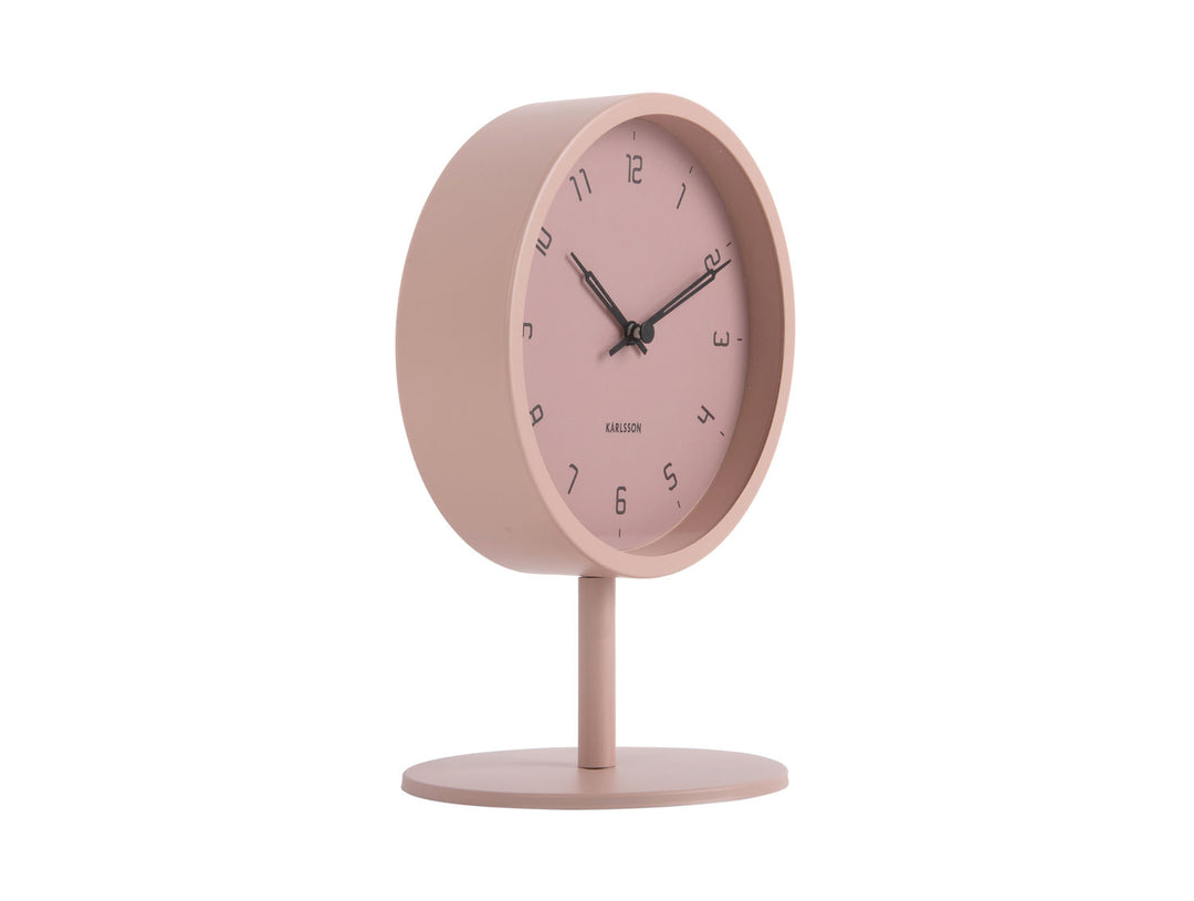 Karlsson Table clock Stark iron matt faded pink