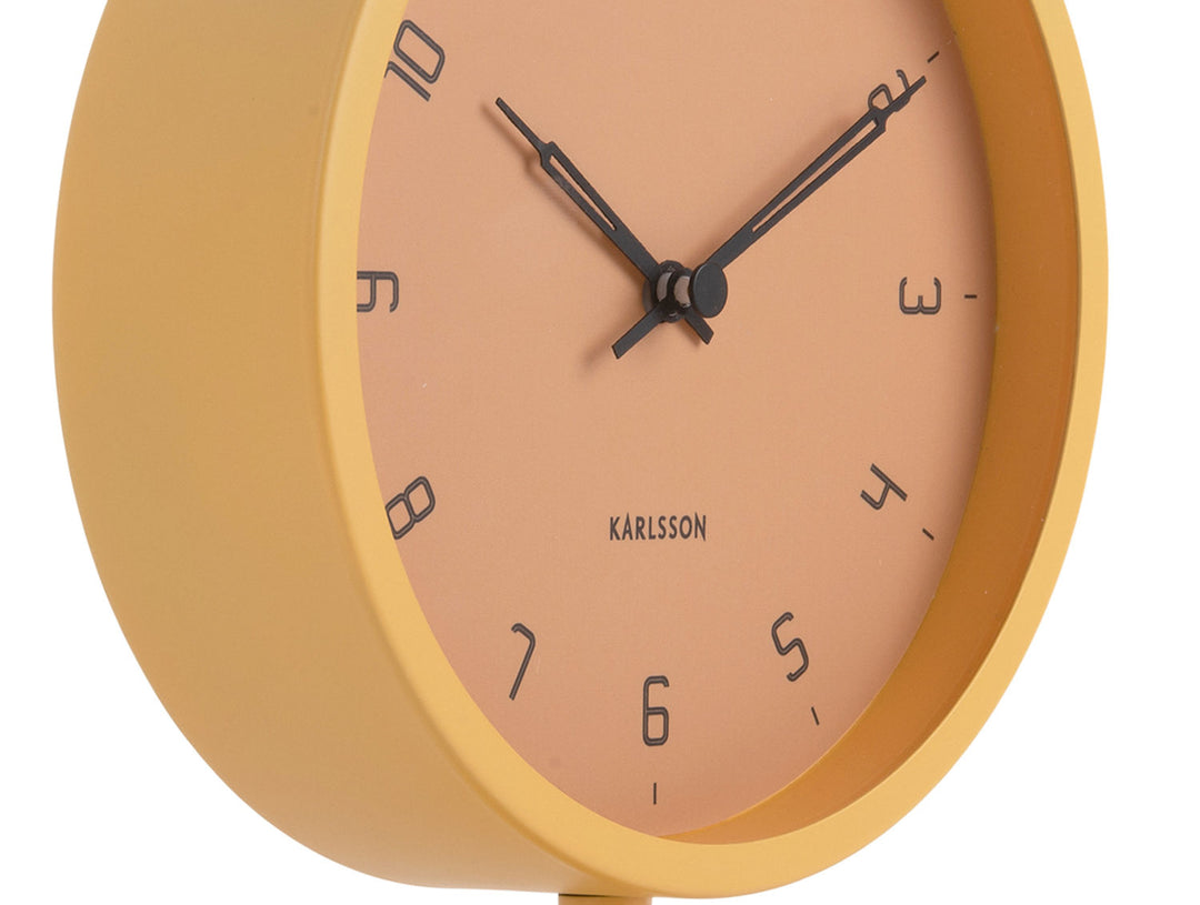 Karlsson Table clock Stark iron matt honey yellow