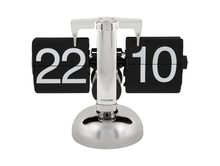 Karlsson Table clock Small Flip chrome with black flips