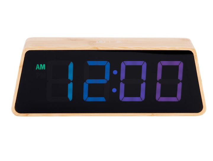 Karlsson Alarm clock Changing Colour LED bamboo