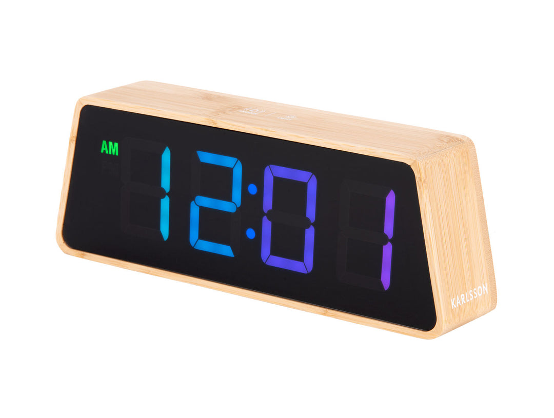 Karlsson Alarm clock Changing Colour LED bamboo