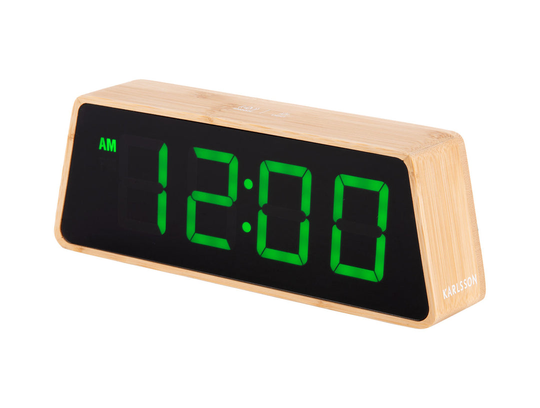 Karlsson Alarm clock Changing Colour LED bamboo