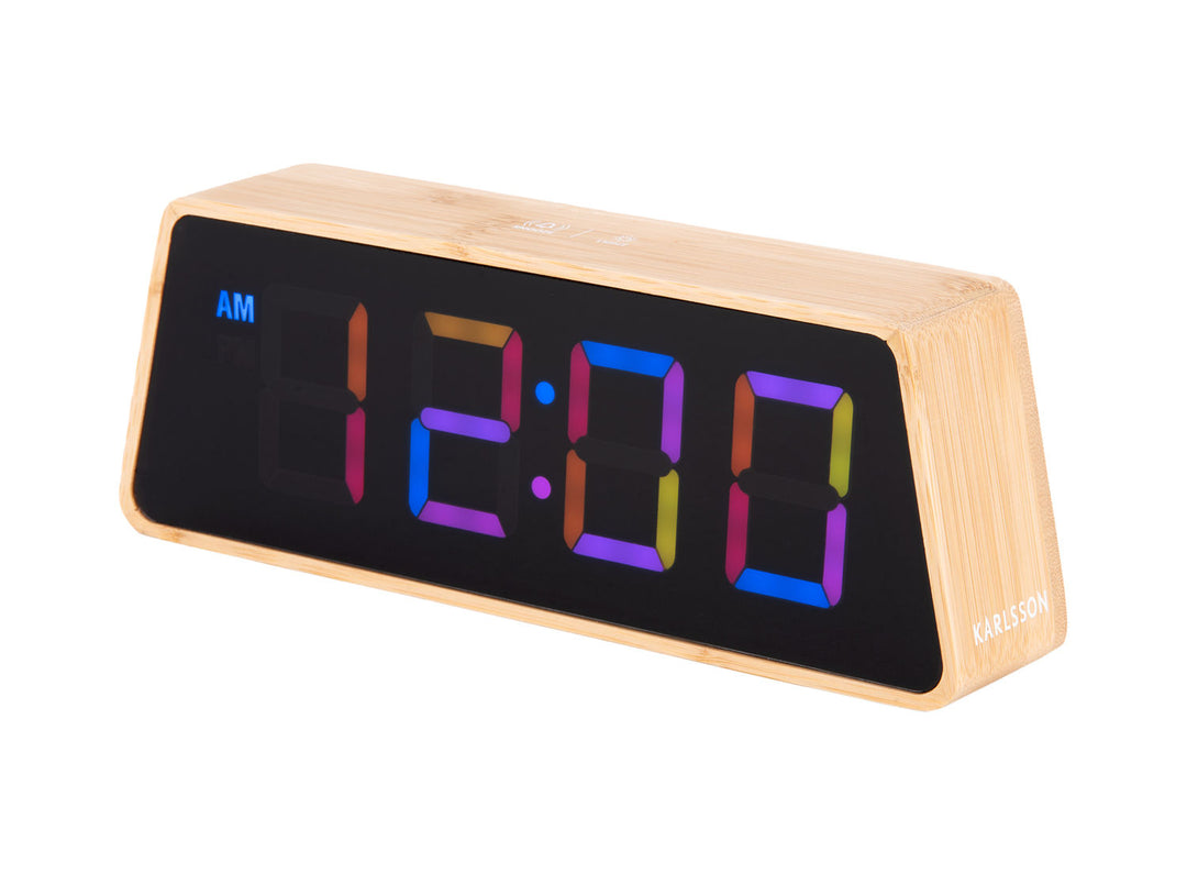 Karlsson Alarm clock Changing Colour LED bamboo