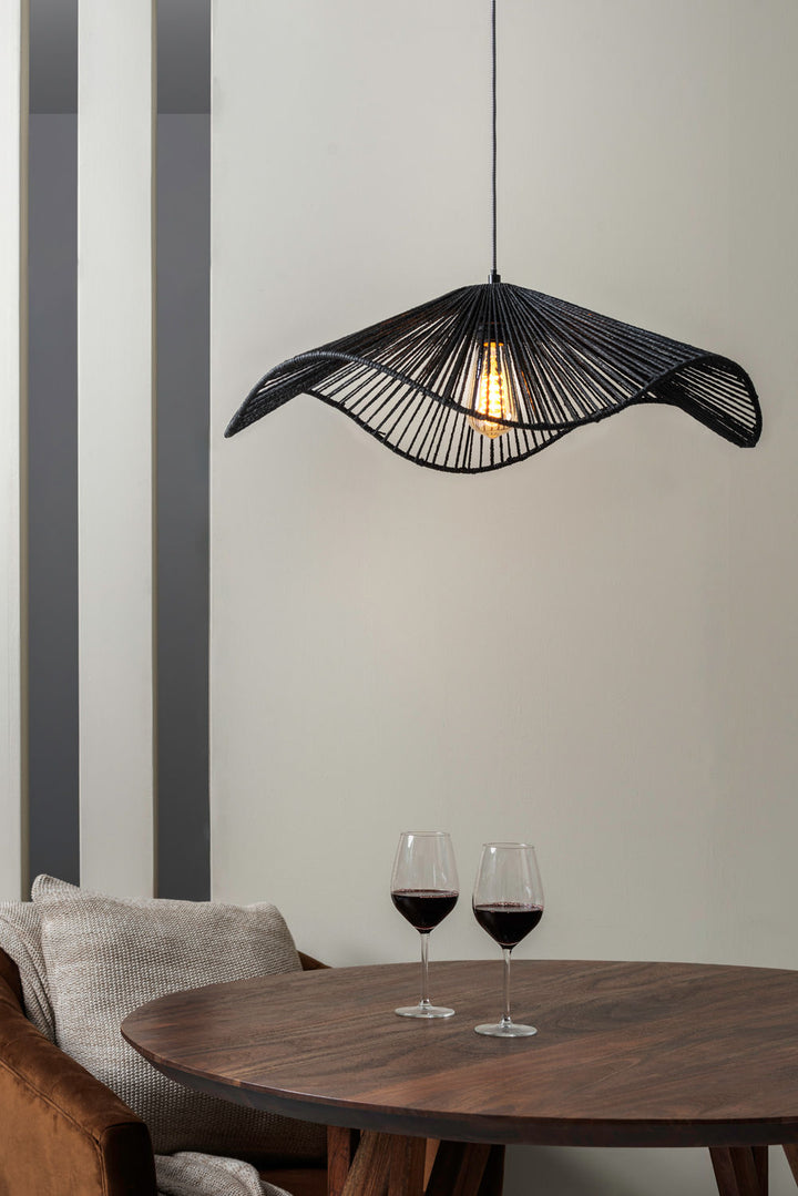 Leitmotiv Pendant lamp Sombra paper rope black