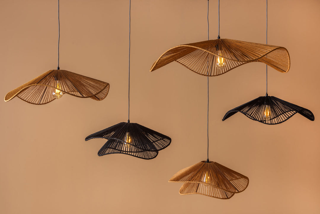 Leitmotiv Pendant lamp Sombra paper rope black