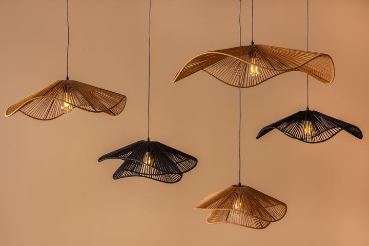 Leitmotiv Pendant lamp Sombra paper rope black