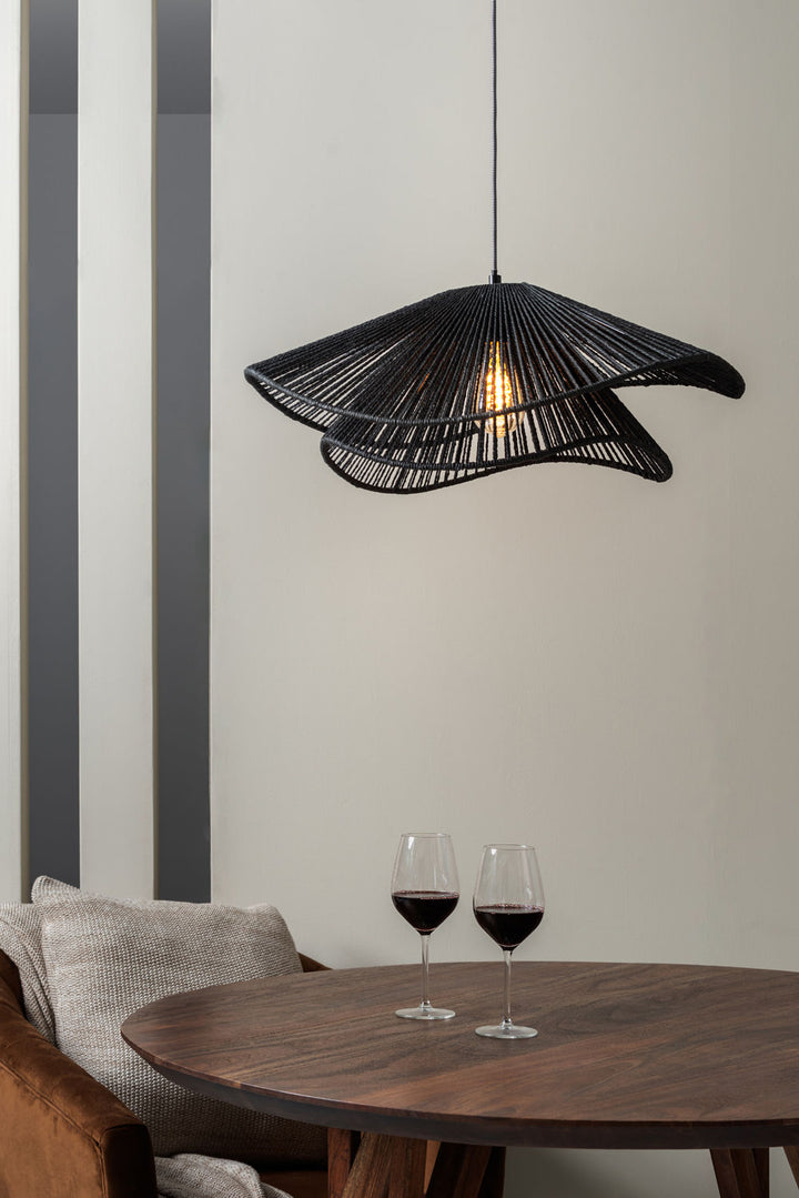 Leitmotiv Pendant lamp Sombra double paper rope black