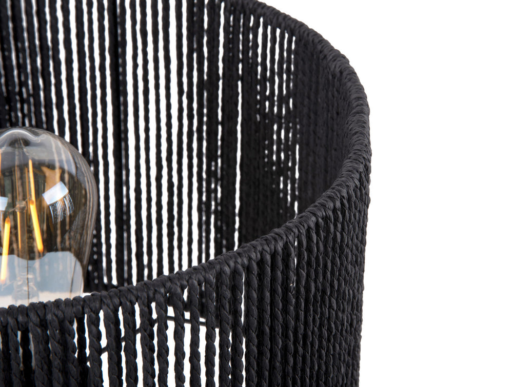 Leitmotiv Table lamp Forma cone paper rope black