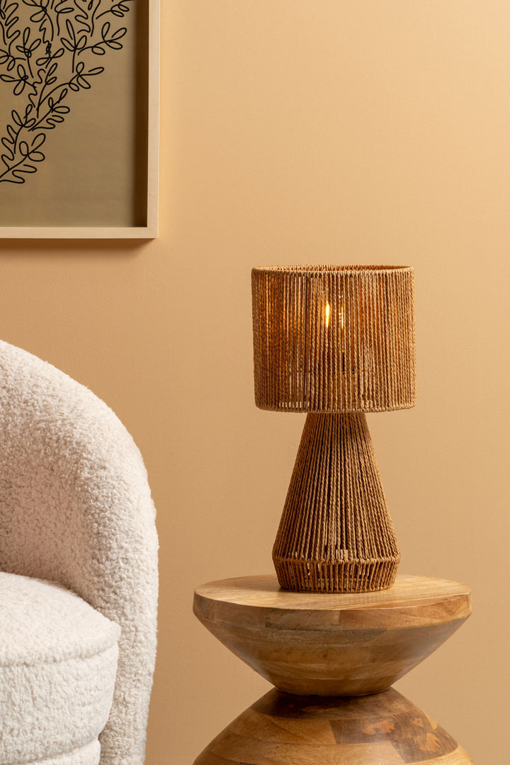 Leitmotiv Table lamp Forma cone paper rope naturel