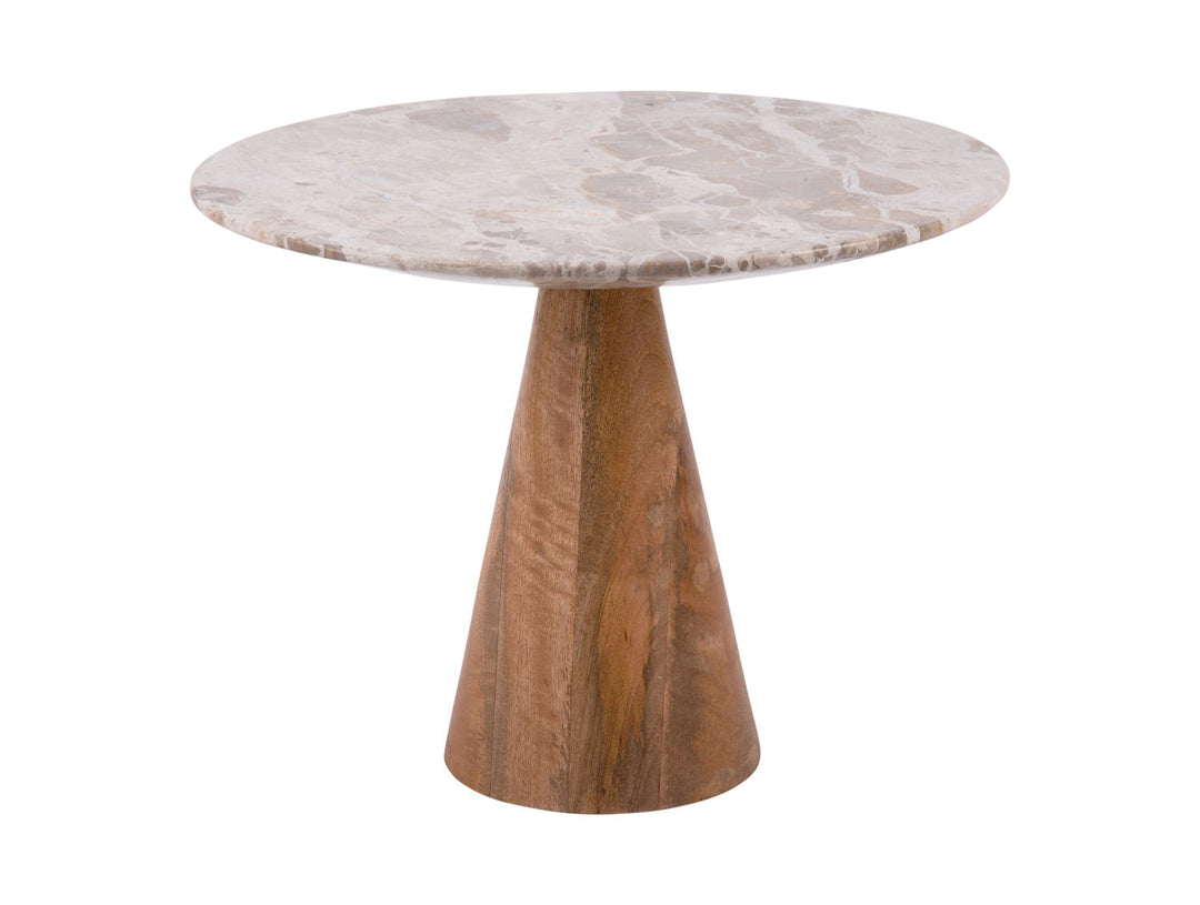 Leitmotiv Table Force marble brown, mango wood base