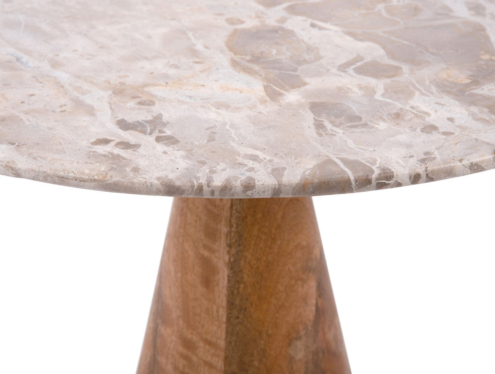 Leitmotiv Table Force marble brown, mango wood base