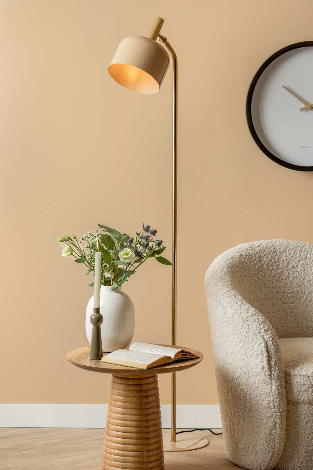 Leitmotiv Floor lamp Smart enamel soft brown