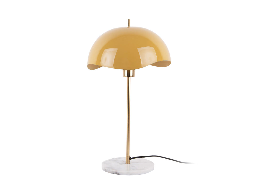 Leitmotiv Table lamp Waved Dome enamel honey yellow