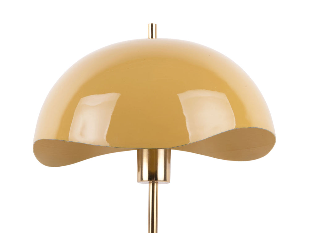 Leitmotiv Table lamp Waved Dome enamel honey yellow