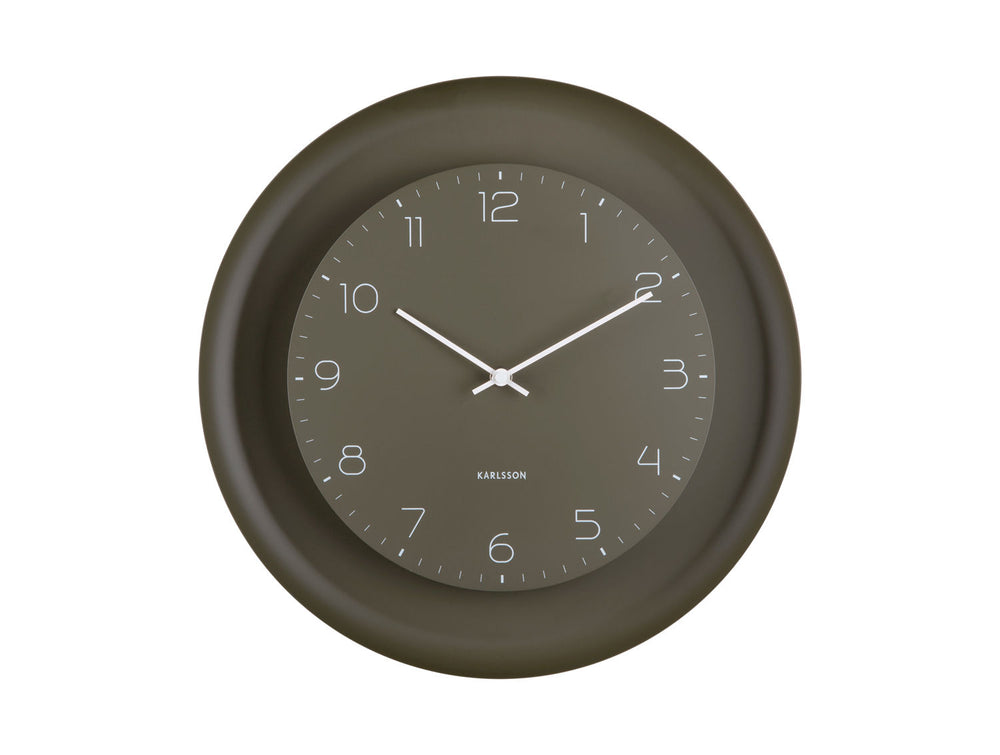 Karlsson Wall clock Dual Disc metal moss green