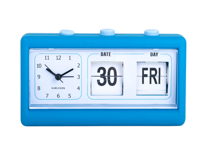 Karlsson Alarm clock Data Flip rubberized bright blue