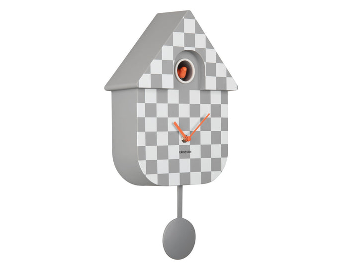 Karlsson Wall clock Modern Cuckoo checker ABS mouse grey