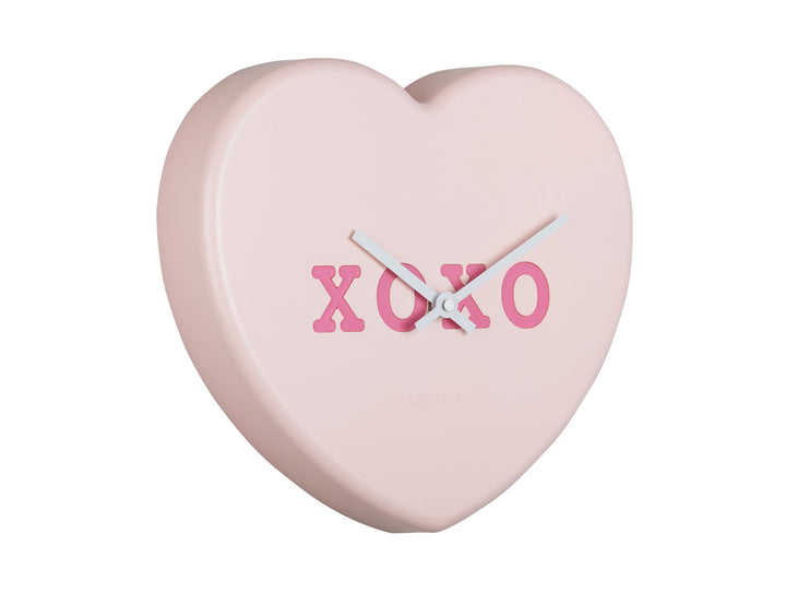 Karlsson Wall clock Heart Candy soft pink