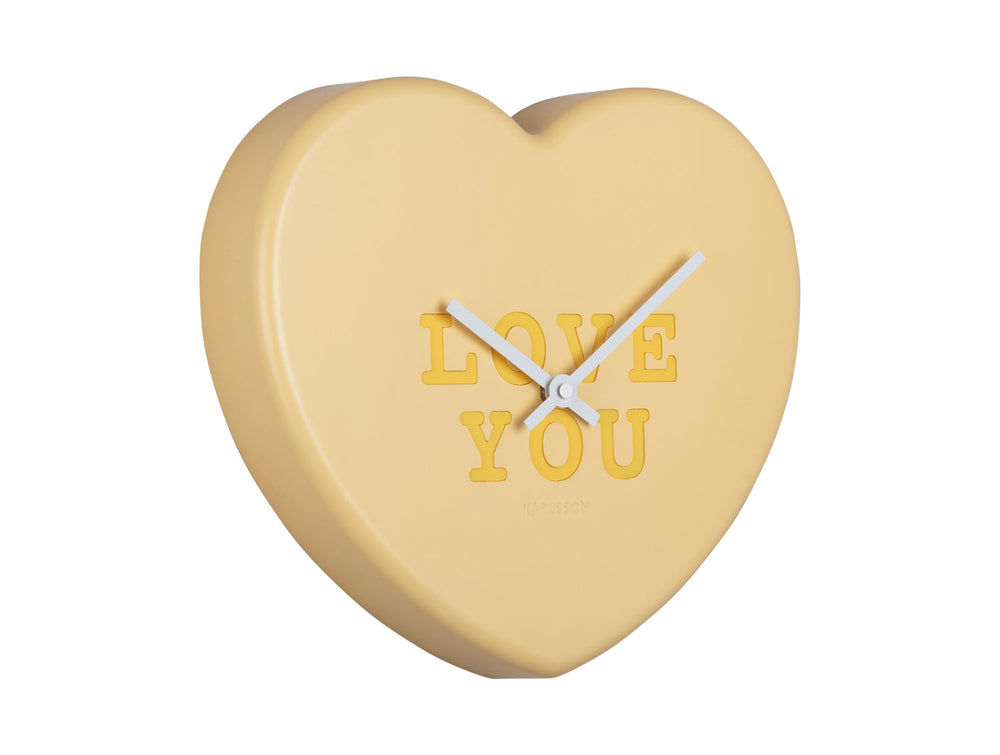 Karlsson Wall clock Heart Candy soft yellow