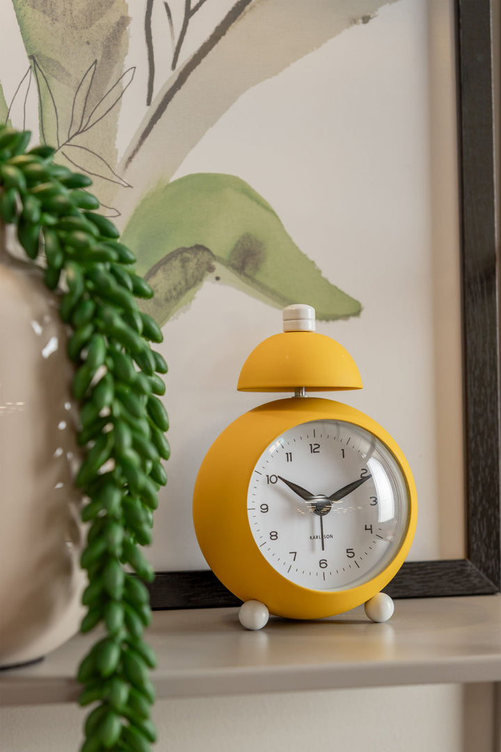 Karlsson Alarm clock Chaplin iron matt bright yellow