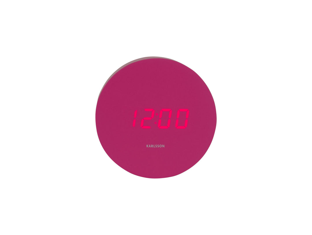 Karlsson Alarm clock Spry round LED bright pink