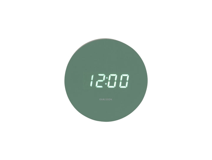 Karlsson Alarm clock Spry round LED grayed jade