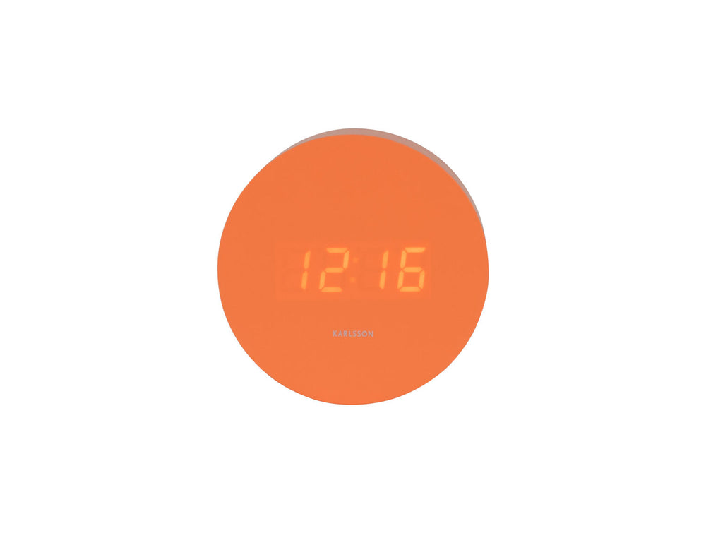 Karlsson Alarm clock Spry round LED bright orange