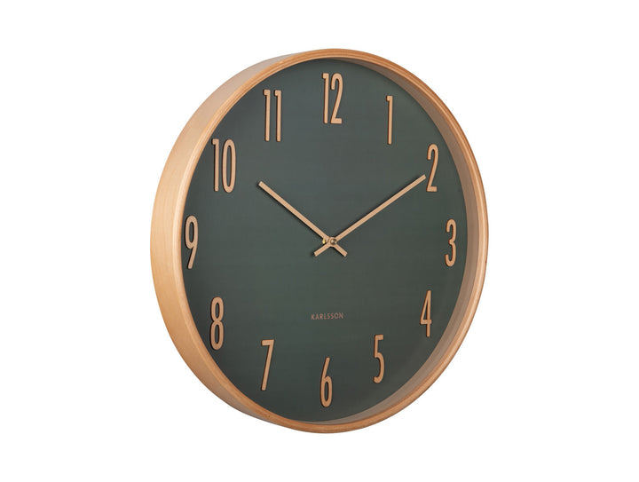 Karlsson Wall clock Gracil wood jungle green