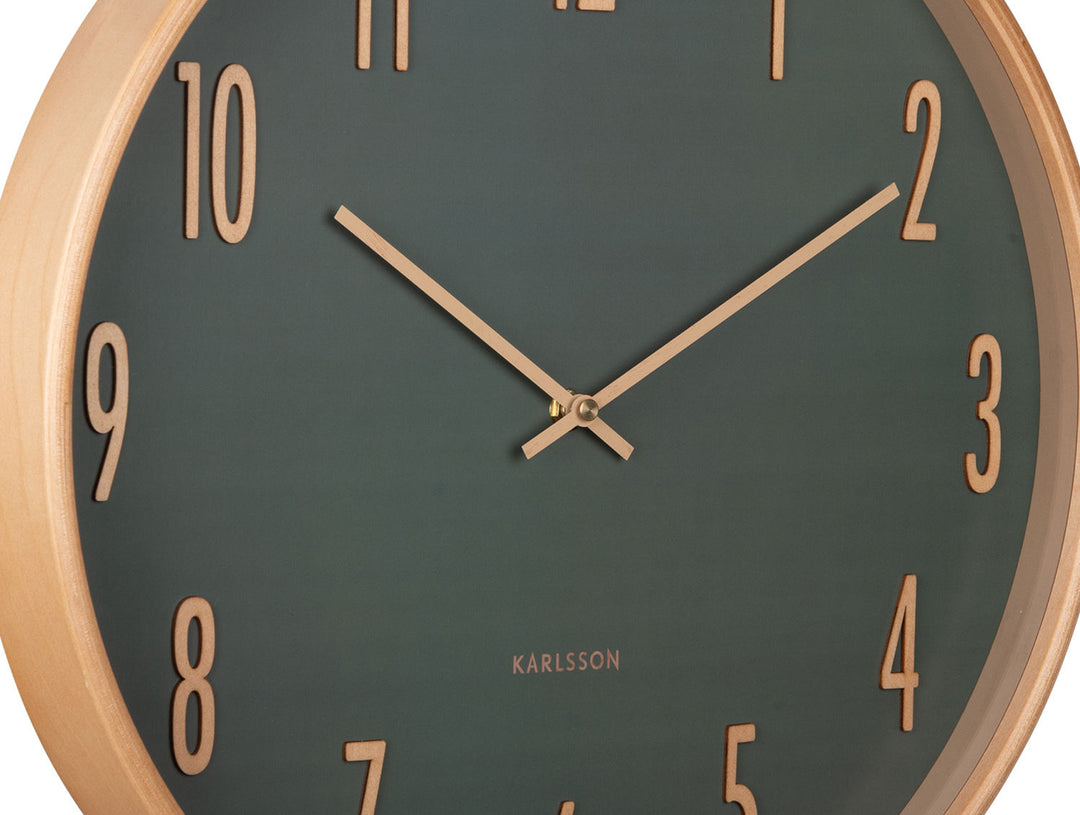 Karlsson Wall clock Gracil wood jungle green