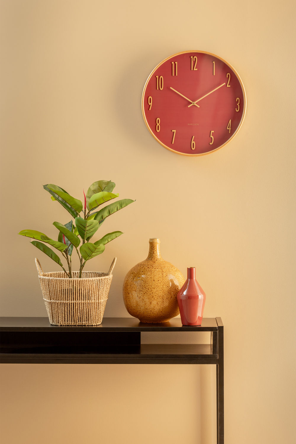 Karlsson Wall clock Gracil wood jungle green