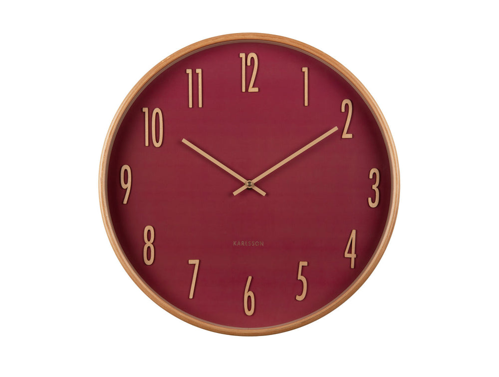 Karlsson Wall clock Gracil wood blush red