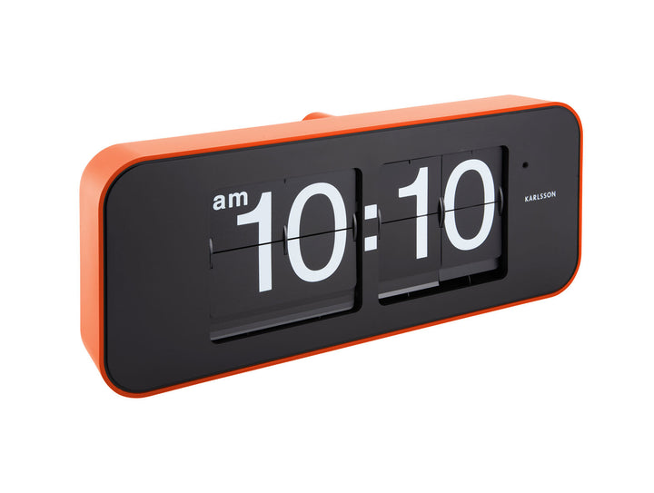 Karlsson Wall clock Wide Flip orange casing, black dial