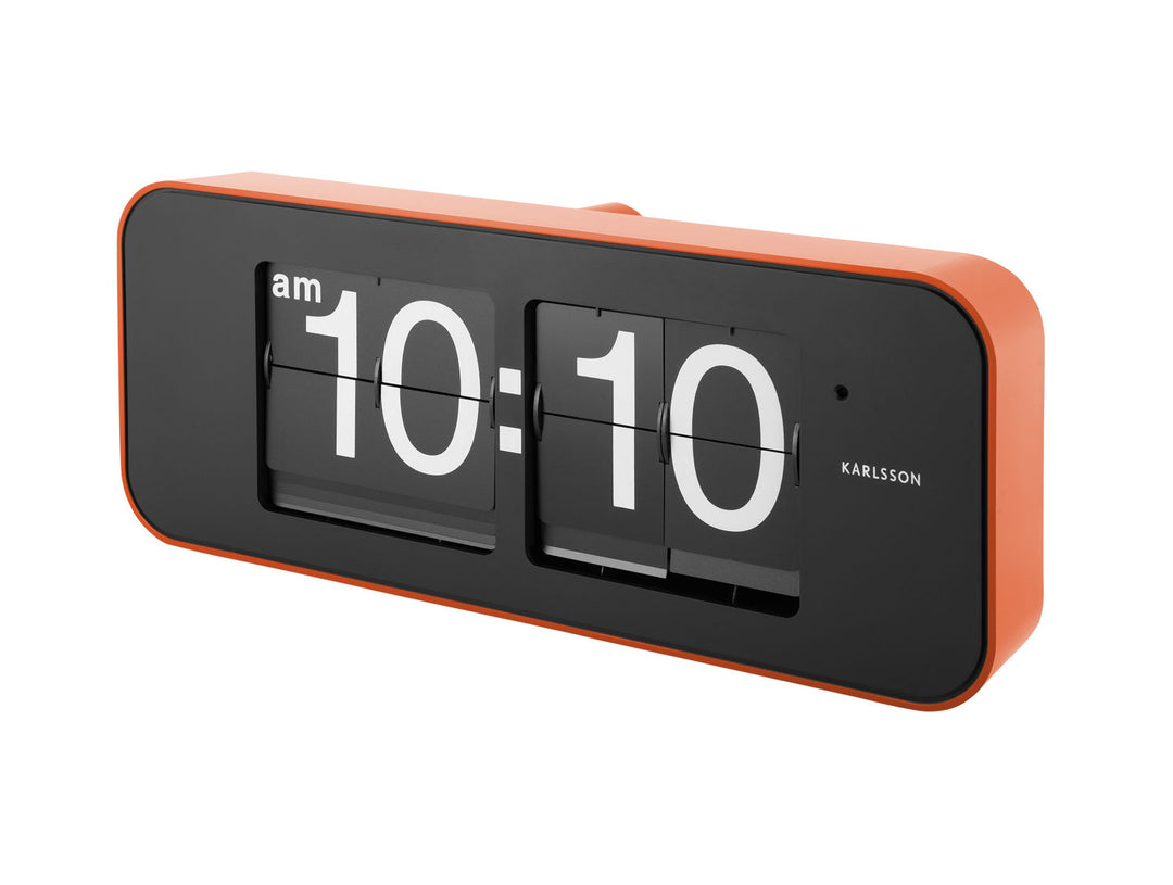 Karlsson Wall clock Wide Flip orange casing, black dial