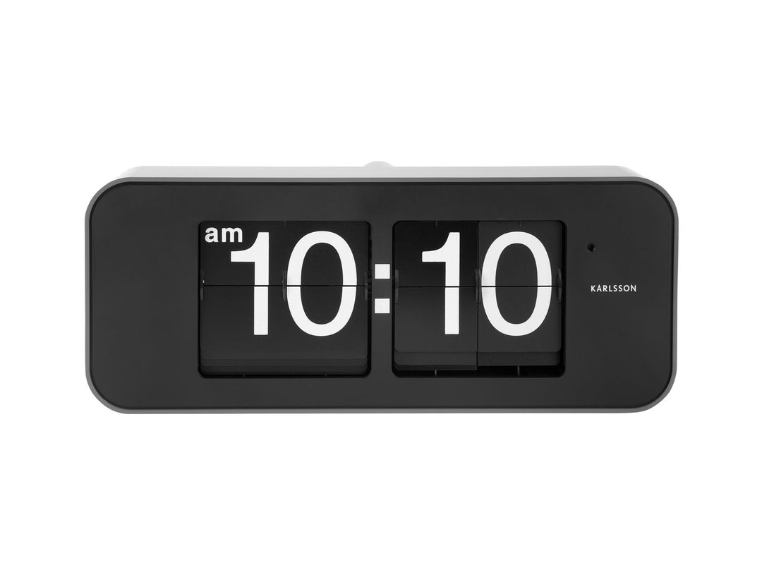 Karlsson Wall clock Wide Flip silver casing, black dial