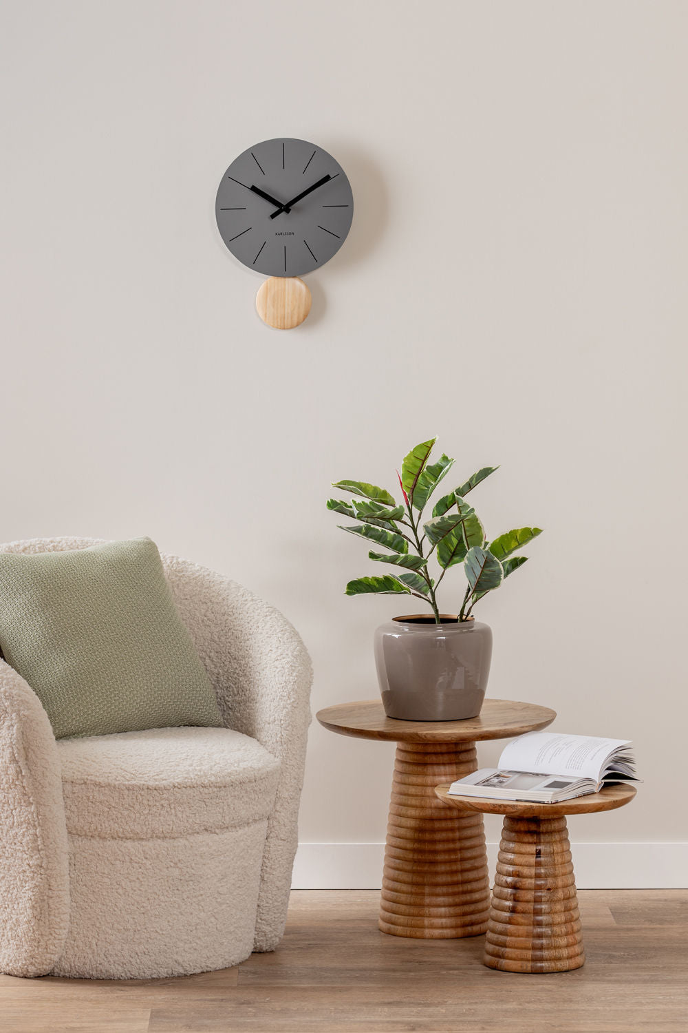 Karlsson Wall clock Arlo pendulum matt dark grey