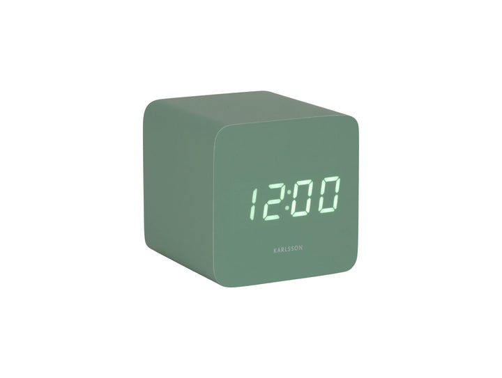 Karlsson Alarm clock Spry square LED grayed jade