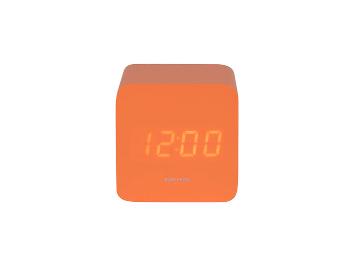 Karlsson Alarm clock Spry square LED bright orange