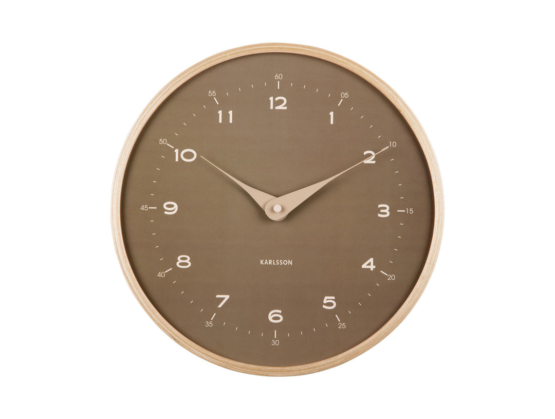 Karlsson Wall clock Osado Dome wood moss green