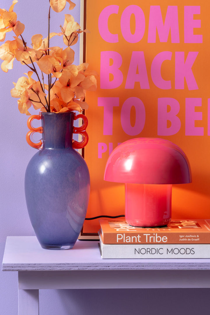 Leitmotiv Table lamp Fat Mushroom Mini enamel bright pink