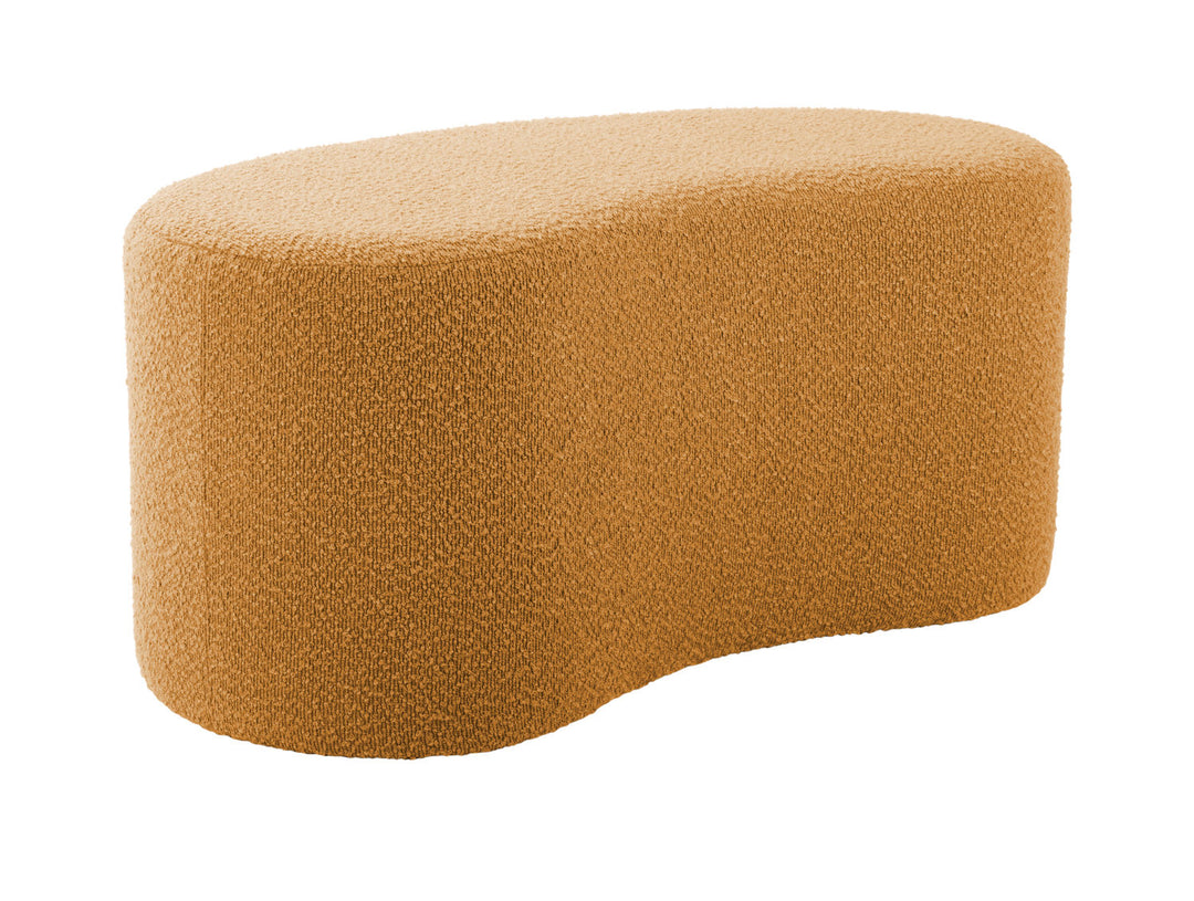 Leitmotiv Pouf Ada wave bouclé ochre yellow