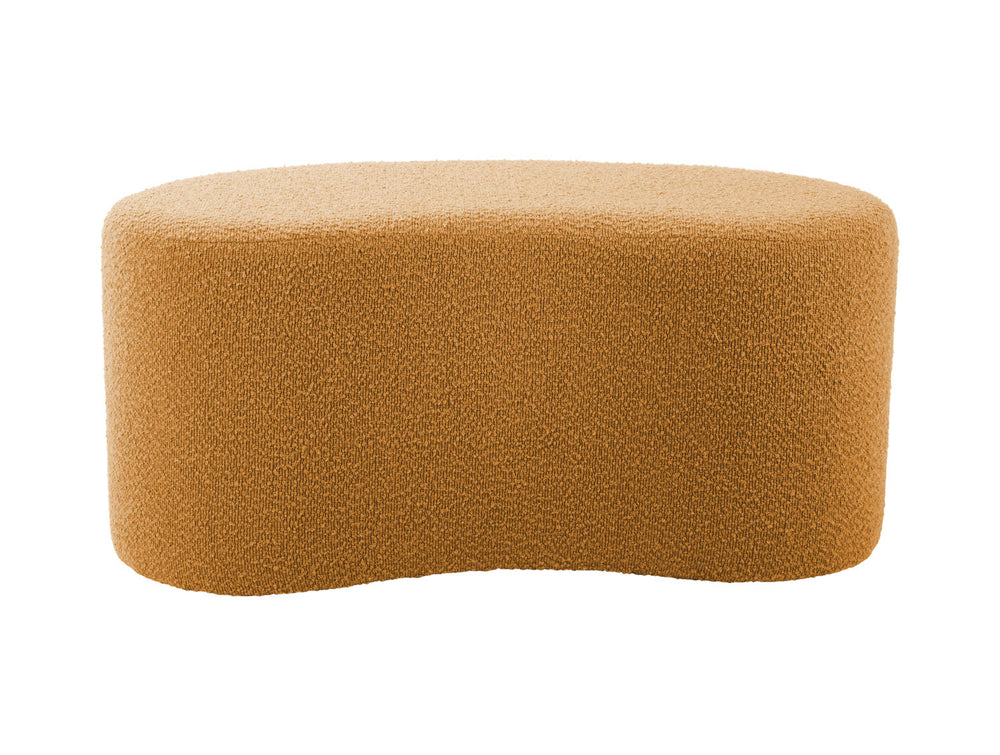 Leitmotiv Pouf Ada wave bouclé ochre yellow