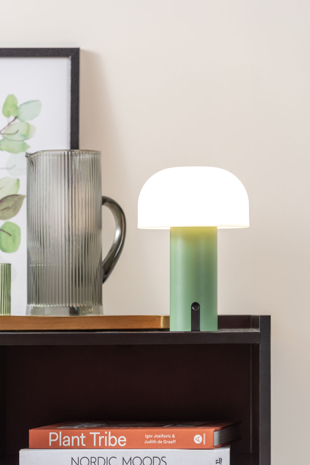 Leitmotiv Table lamp Luca iron jungle green LED
