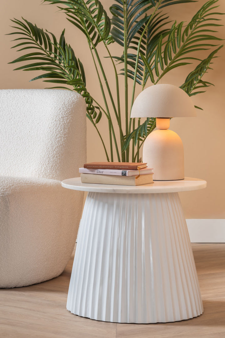 Leitmotiv Coffee table Luscious cone white marble, white frame